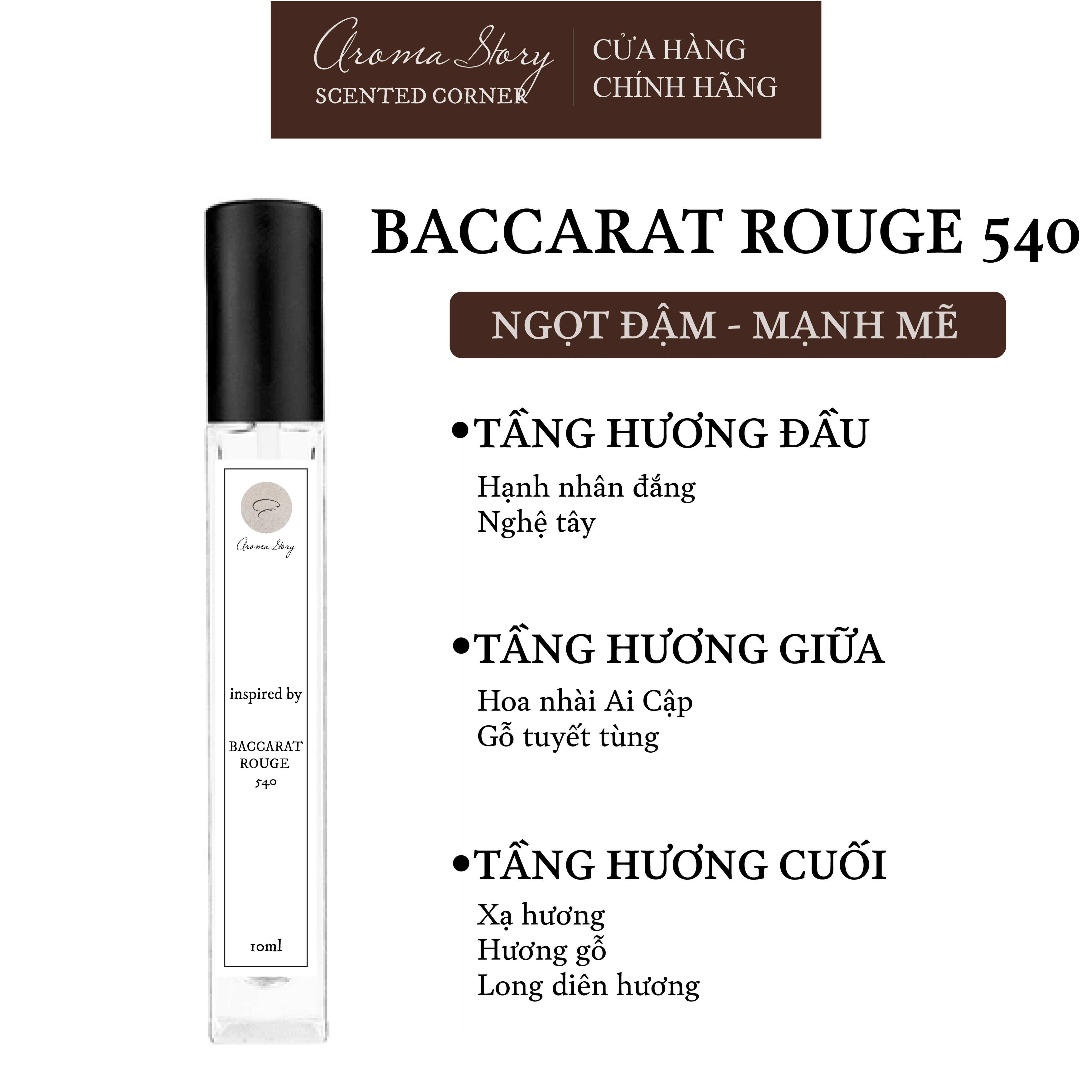 Nước Hoa Unisex Baccarat Rouge 540 EDP Aroma Story Size 10ml/50ml