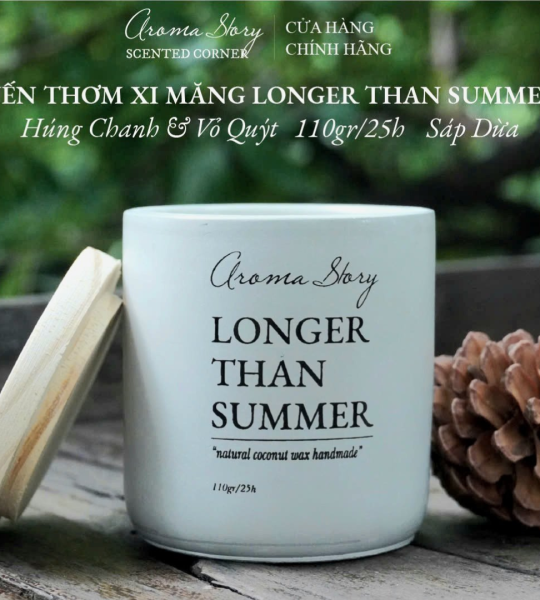 Nến Thơm Cốc Xi Măng Hương Húng Chanh & Vỏ Quýt Longer Than Summer Aroma Story Size 110g