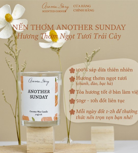 Nến Thơm Mini Hương Chanh, Đào & Bạc Hà Another Sunday Aroma Story Size 50g