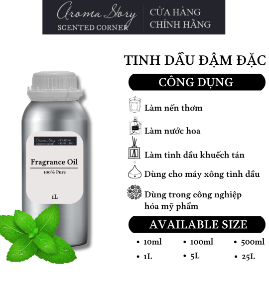 Tinh Dầu Đậm Đặc Aroma Story Hương Bạc Hà - Dùng Để Làm Nến Thơm, Nước Hoa, Tinh Dầu Khuếch Tán, Máy Xông Tinh Dầu