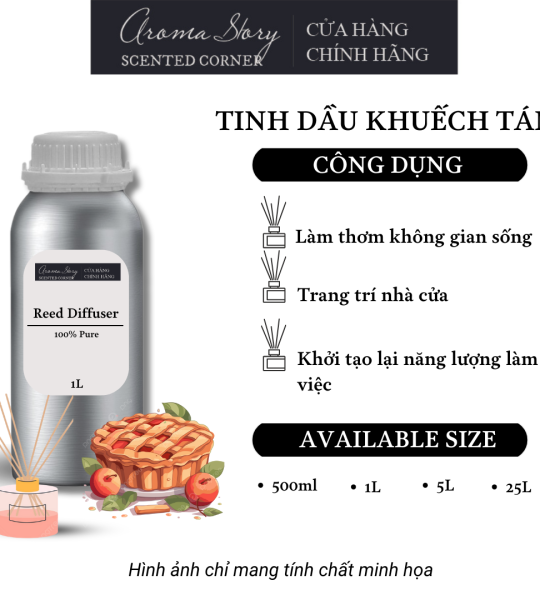 Tinh Dầu Khuếch Tán Giá Lít Aroma Story Hương Bánh Táo (Apple Pie) - Dùng Để Làm Thơm Phòng, Không Gian Sống