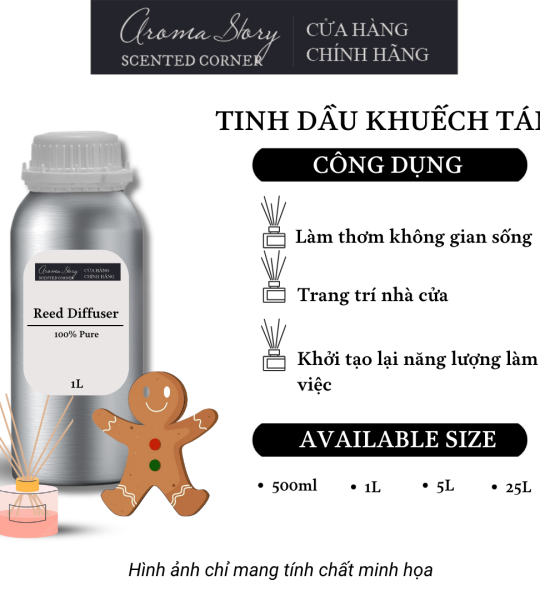 Tinh Dầu Khuếch Tán Giá Lít Aroma Story Bánh Gừng (GINGERBREAD)- Dùng Để Làm Thơm Phòng, Không Gian Sống