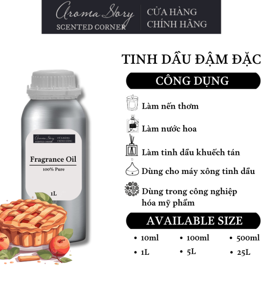 Tinh Dầu Đậm Đặc Aroma Story Hương Bánh Táo (Apple Pie) - Dùng Để Làm Nến Thơm, Nước Hoa, Tinh Dầu Khuếch Tán, Máy Xông