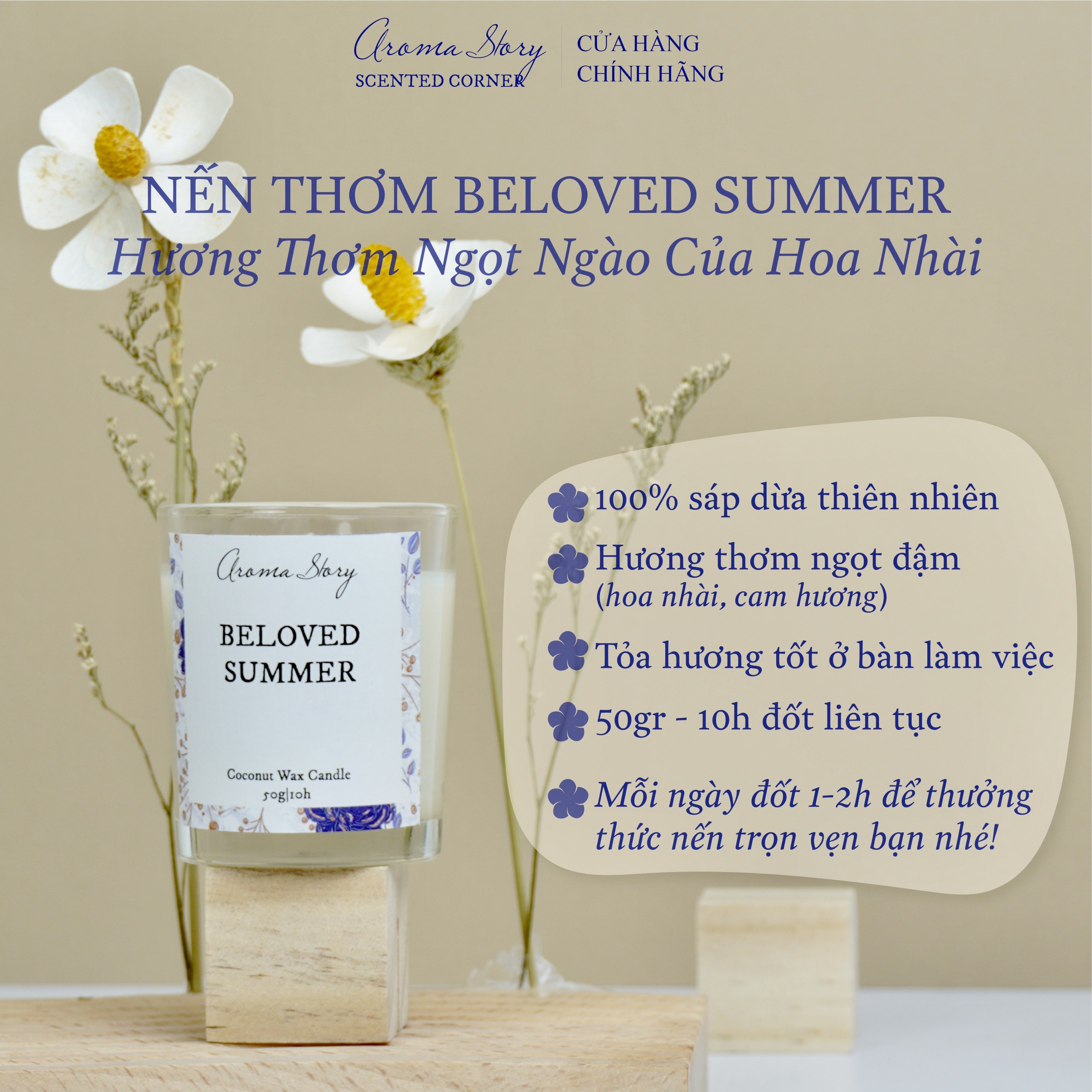 [6 Hương] Nến Thơm Mini Nhiều Hương Thơm Để Lựa Chọn Aroma Story Size 50g