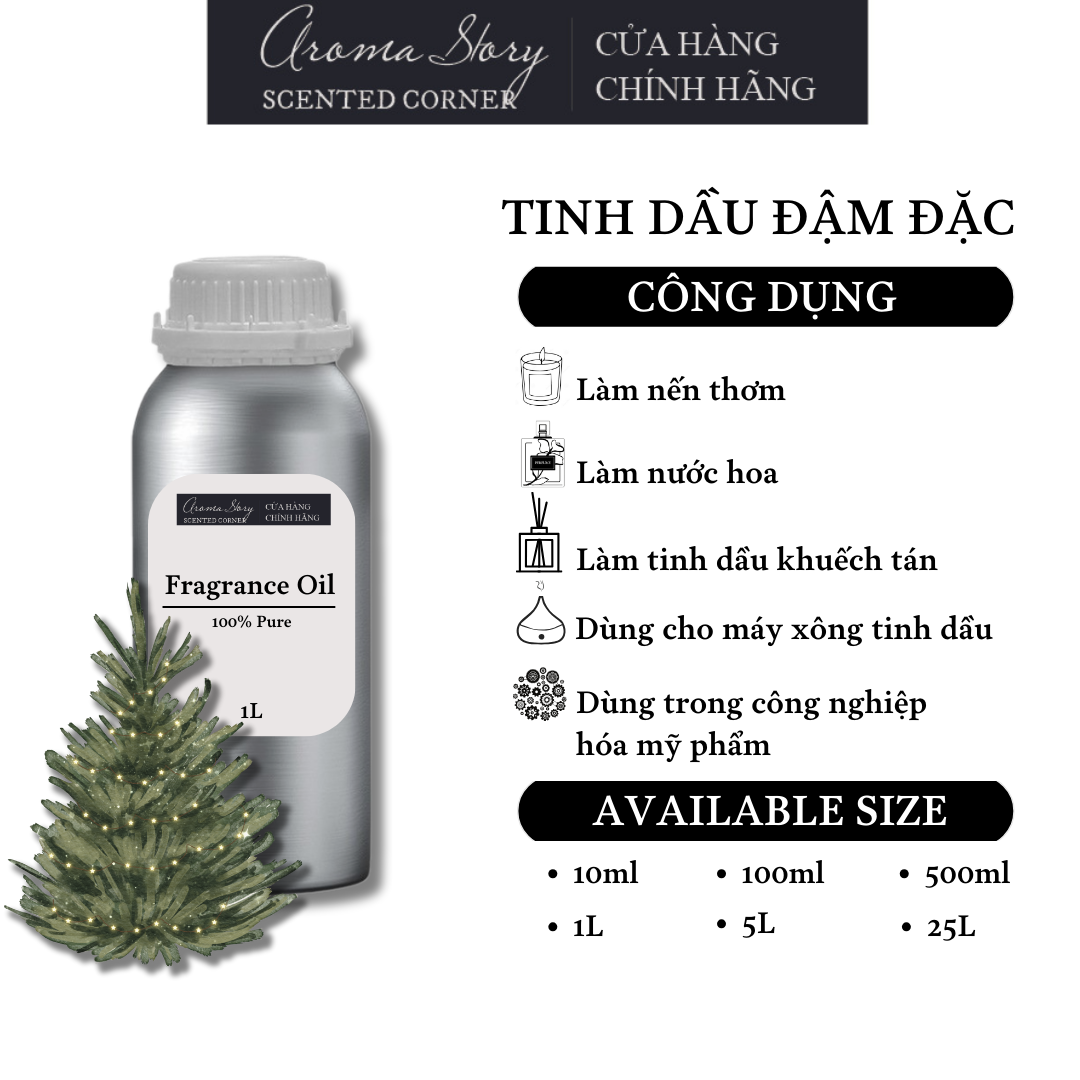 Tinh Dầu Đậm Đặc Aroma Story Hương Cây Noel (Xmas Tree) - Dùng Để Làm Nến Thơm, Nước Hoa, Tinh Dầu Khuếch Tán, Máy Xông