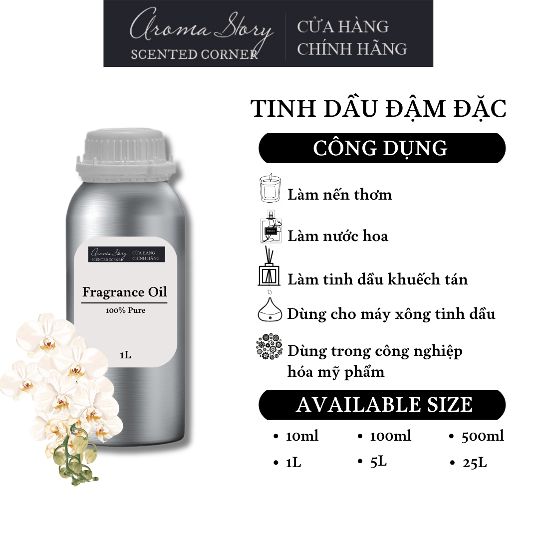 Tinh Dầu Đậm Đặc Aroma Story Hương Hoa Ngọc Lan Trắng - Dùng Để Làm Nến Thơm, Nước Hoa, Tinh Dầu Khuếch Tán, Máy Xông