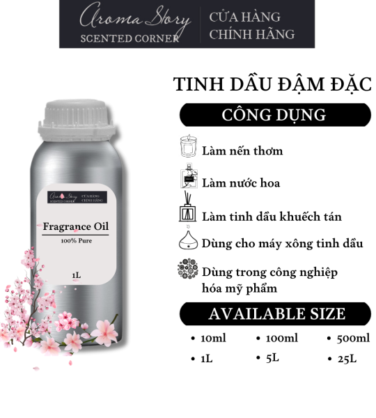 Tinh Dầu Đậm Đặc Aroma Story Hương Hoa Anh Đào - Dùng Để Làm Nến Thơm, Nước Hoa, Tinh Dầu Khuếch Tán, Máy Xông