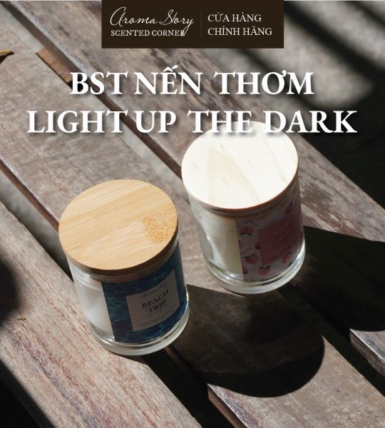 Nến Thơm Light Up The Dark Aroma Story Hương Tự Nhiên Cao Cấp Cốc Thuỷ Tinh Cozy Blanket Nhiều Hương Size 150g