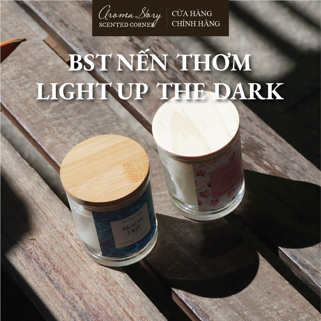 Nến Thơm Light Up The Dark Aroma Story Hương Tự Nhiên Cao Cấp Cốc Thuỷ Tinh Cozy Blanket Nhiều Hương Size 150g