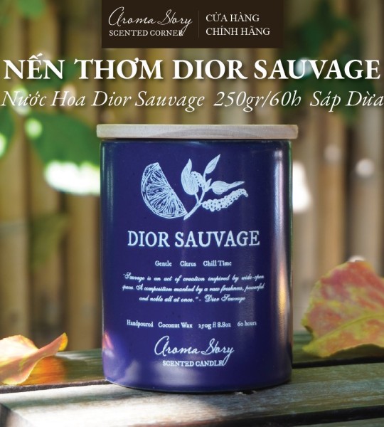 Nến Thơm Cốc Gốm Sứ Bát Tràng Hương Nước Hoa Dior Sauvage Aroma Story Size 250g