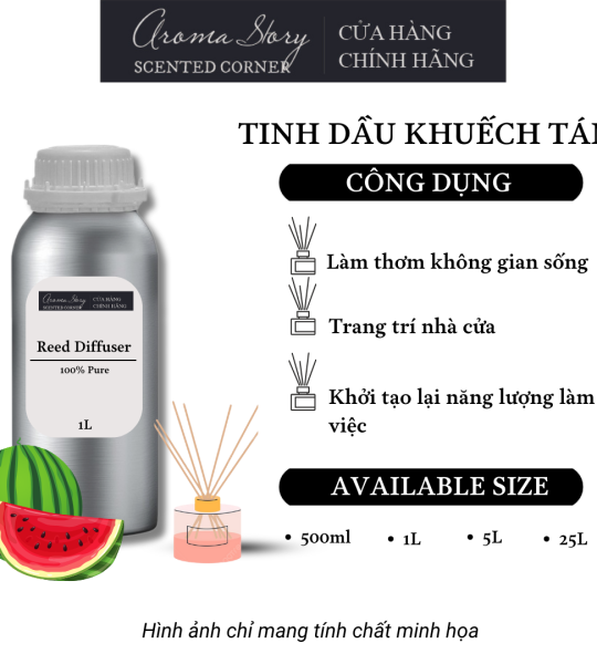 Tinh Dầu Khuếch tán Giá Lít Aroma Story Hương Dưa Hấu (Water Melon) - Dùng Để Thơm Phòng, Không Gian Sống