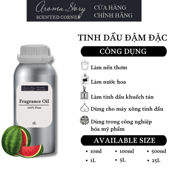 Tinh Dầu Đậm Đặc Aroma Story Hương Dưa Hấu (Water Melon) - Dùng Để Làm Nến Thơm, Nước Hoa, Tinh Dầu Khuếch Tán, Máy Xông