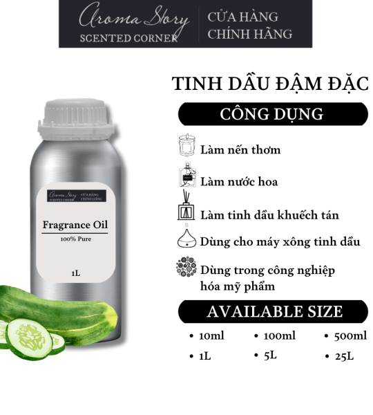 Tinh Dầu Đậm Đặc Aroma Story Hương Dưa Leo (Cucumber) - Dùng Để Làm Nến Thơm, Nước Hoa, Tinh Dầu Khuếch Tán, Máy Xông