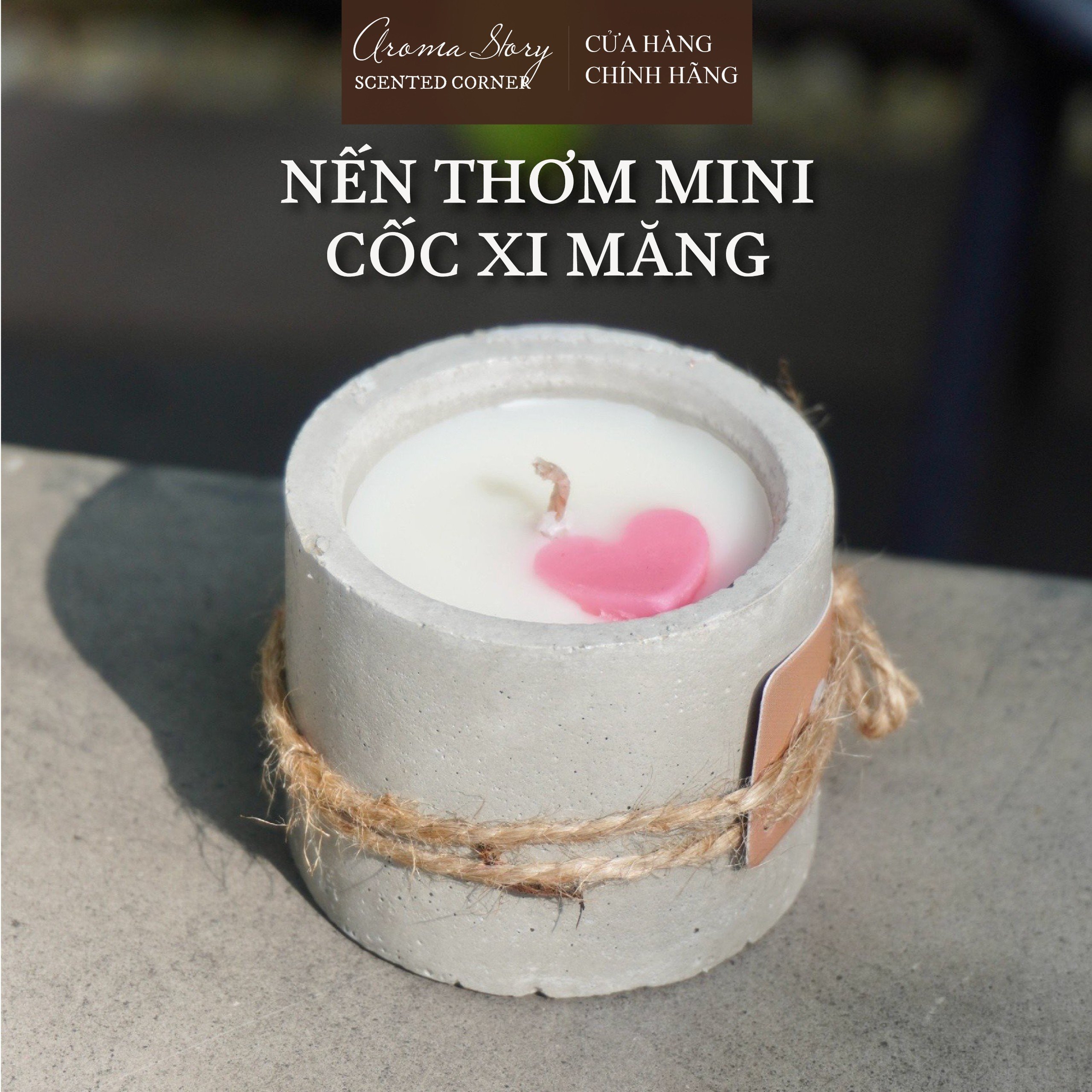 Nến Thơm Cốc Xi Măng Size 40g/ Tealight, Mini Candle Cup Handmade, Nhiều Hương, Sáp Dừa, Tinh Dầu Nhập Khẩu