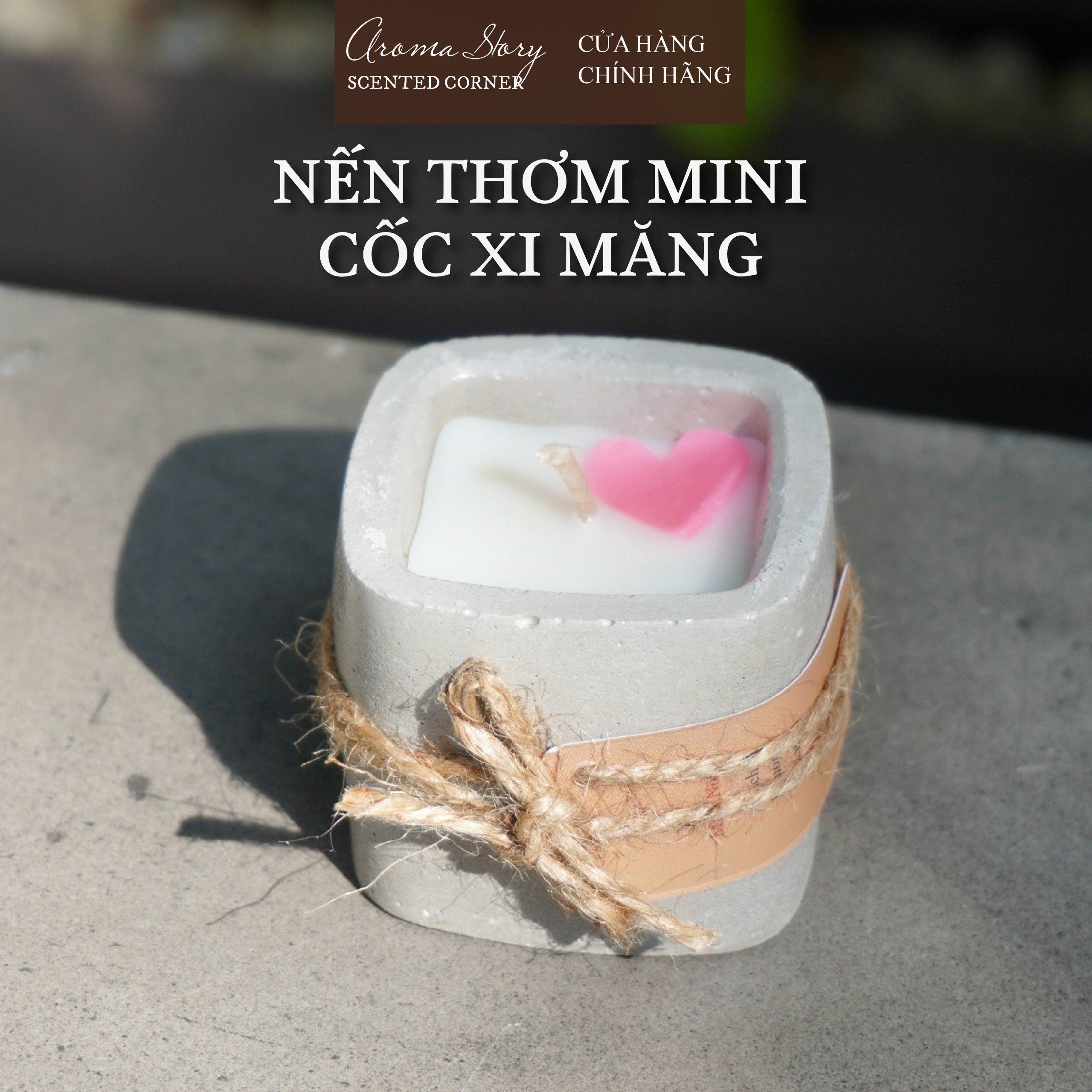 Nến Thơm Cốc Xi Măng Size 40g/ Tealight, Mini Candle Cup Handmade, Nhiều Hương, Sáp Dừa, Tinh Dầu Nhập Khẩu