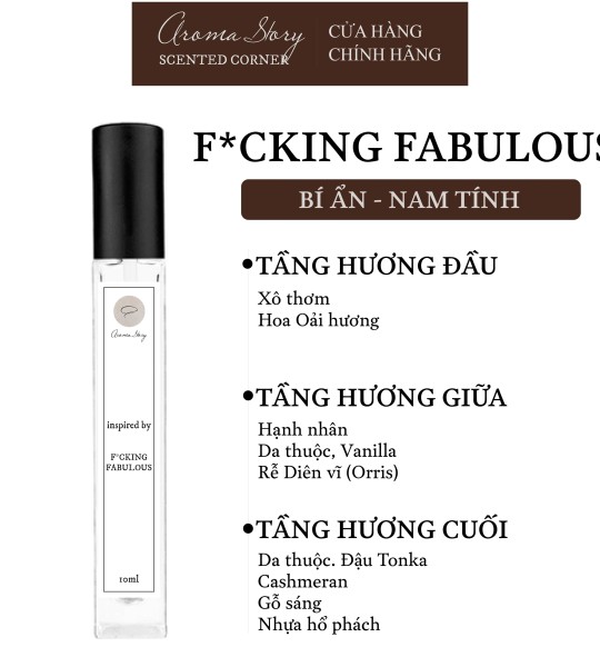 Nước Hoa Unisex Fucking Fabulous EDP Aroma Story Size 10ml/50ml