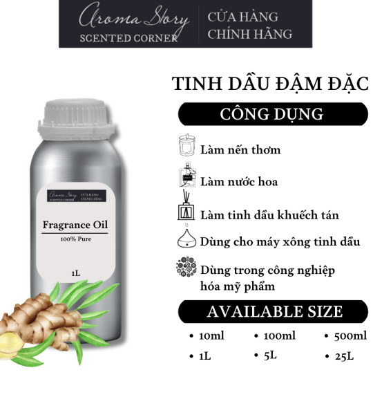 Tinh Dầu Đậm Đặc Aroma Story Hương Gừng(Ginger) - Dùng Để Làm Nến Thơm, Nước Hoa, Tinh Dầu Khuếch Tán, Máy Xông Tinh Dầu