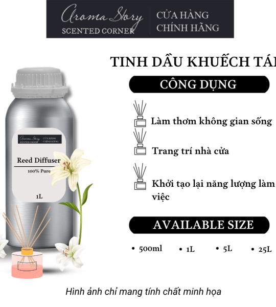 Tinh Dầu Khuếch Tán Giá Lít Aroma Story Hương Hoa Bách Hợp (Lily) - Dùng Để Làm Thơm Phòng, Không Gian Sống