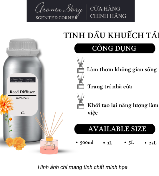 Tinh Dầu Khuếch Tán Giá Lít Aroma Story Hương Hoa Cúc Vạn (Marigold) - Dùng Để Làm Thơm Phòng, Không Gian Sống