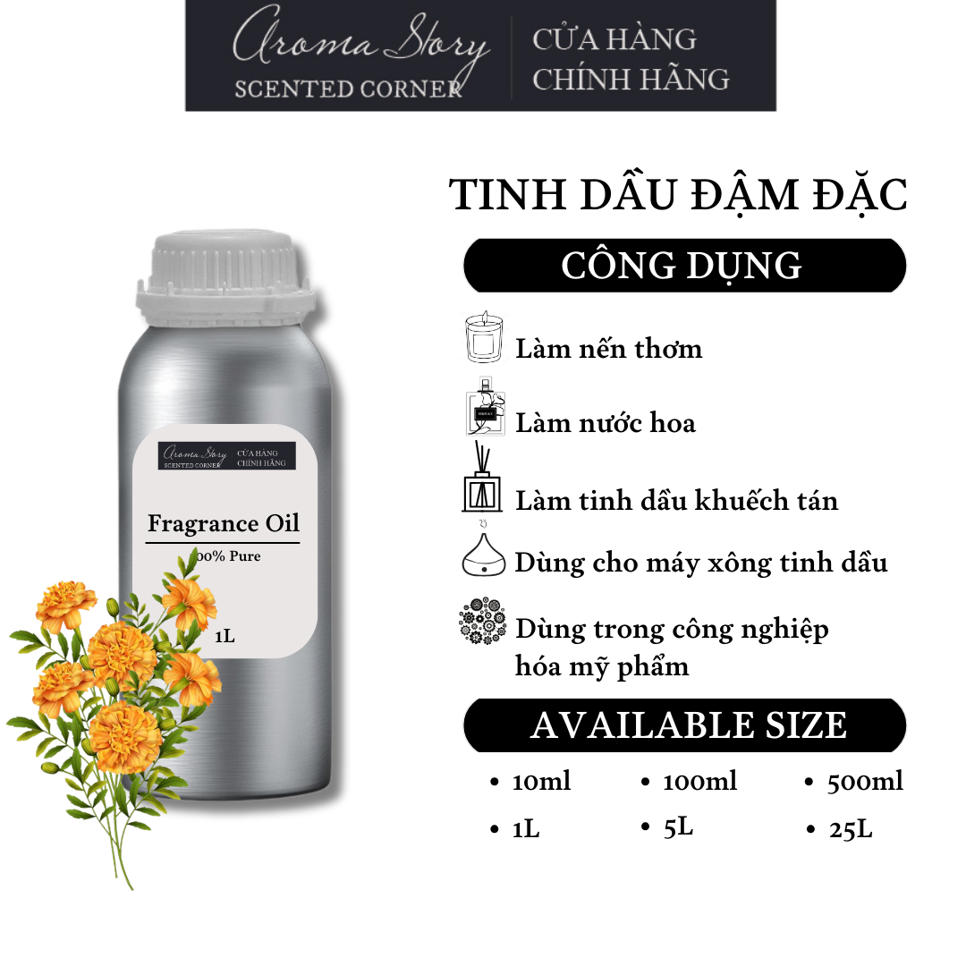 Tinh Dầu Đậm Đặc Aroma Story Hương Hoa Cúc Vạn - Dùng Để Làm Nến Thơm, Nước Hoa, Tinh Dầu Khuếch Tán, Máy Xông