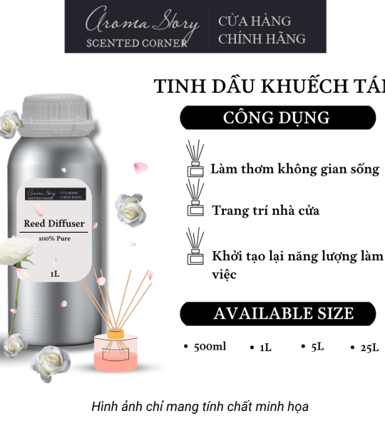 Tinh Dầu Khuếch Tán Aroma Story Hương Hoa Hồng Trắng - Dùng Để Làm Thơm Phòng, Không Gian Sống