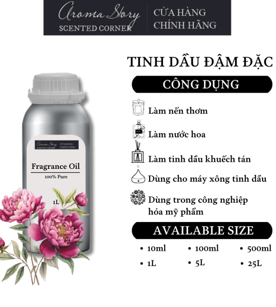 Tinh Dầu Đậm Đặc Aroma Story Hương Hoa Mẫu Đơn - Dùng Để Làm Nến Thơm, Nước Hoa, Tinh Dầu Khuếch Tán, Máy Xông