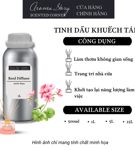 Tinh Dầu Khuếch Tán Giá Lít Aroma Story Hương Hoa Phong Lữ (Geranium) - Dùng Để Làm Thơm Phòng, Không Gian Sống