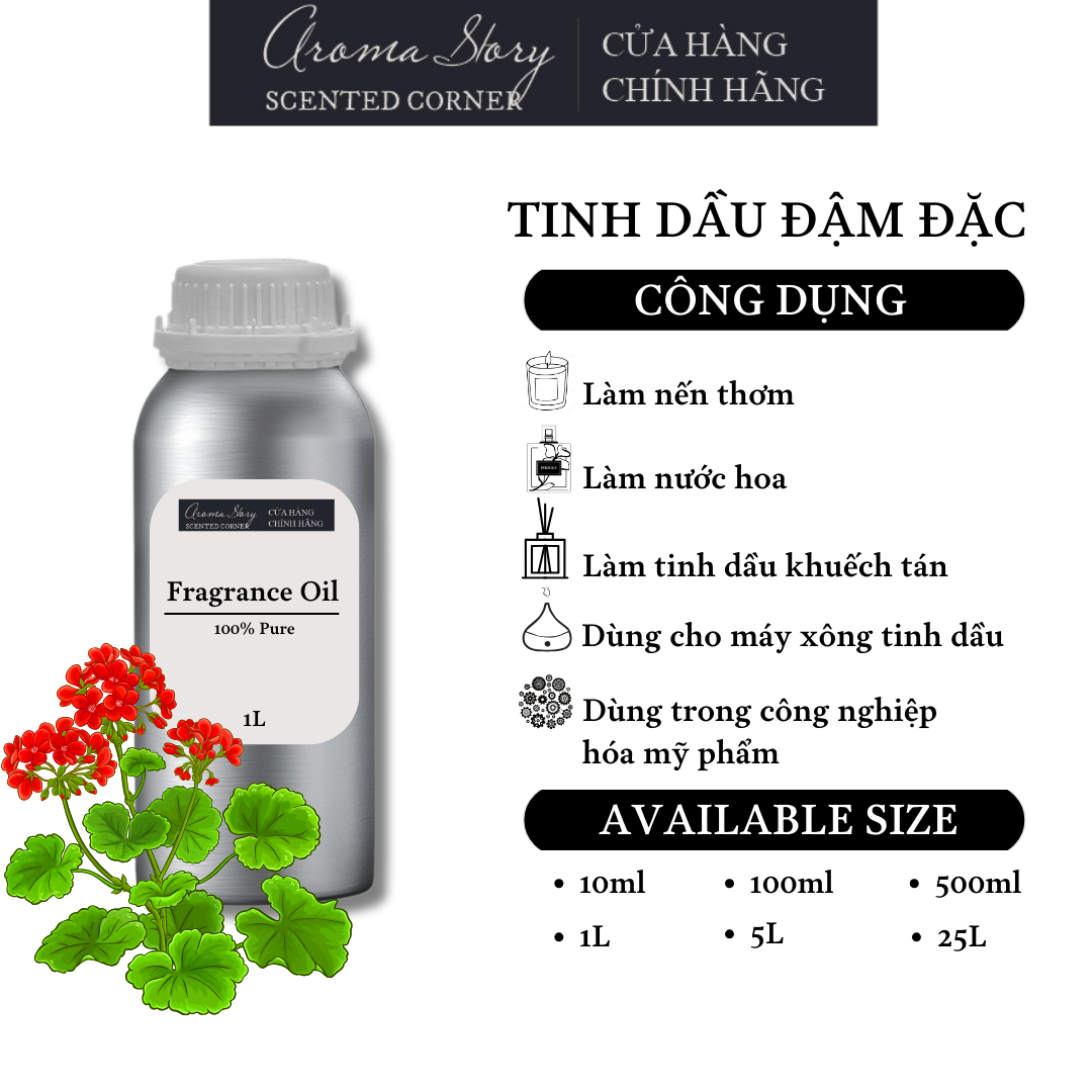 Tinh Dầu Đậm Đặc Aroma Story Hương Hoa Phong Lữ  - Dùng Để Làm Nến Thơm, Nước Hoa, Tinh Dầu Khuếch Tán, Máy Xông