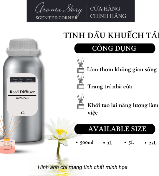 Tinh Dầu Khuếch Tán Giá Lít Aroma Story Hương Hoa Sen Trắng - Dùng Để Làm Thơm Phòng, Không Gian Sống