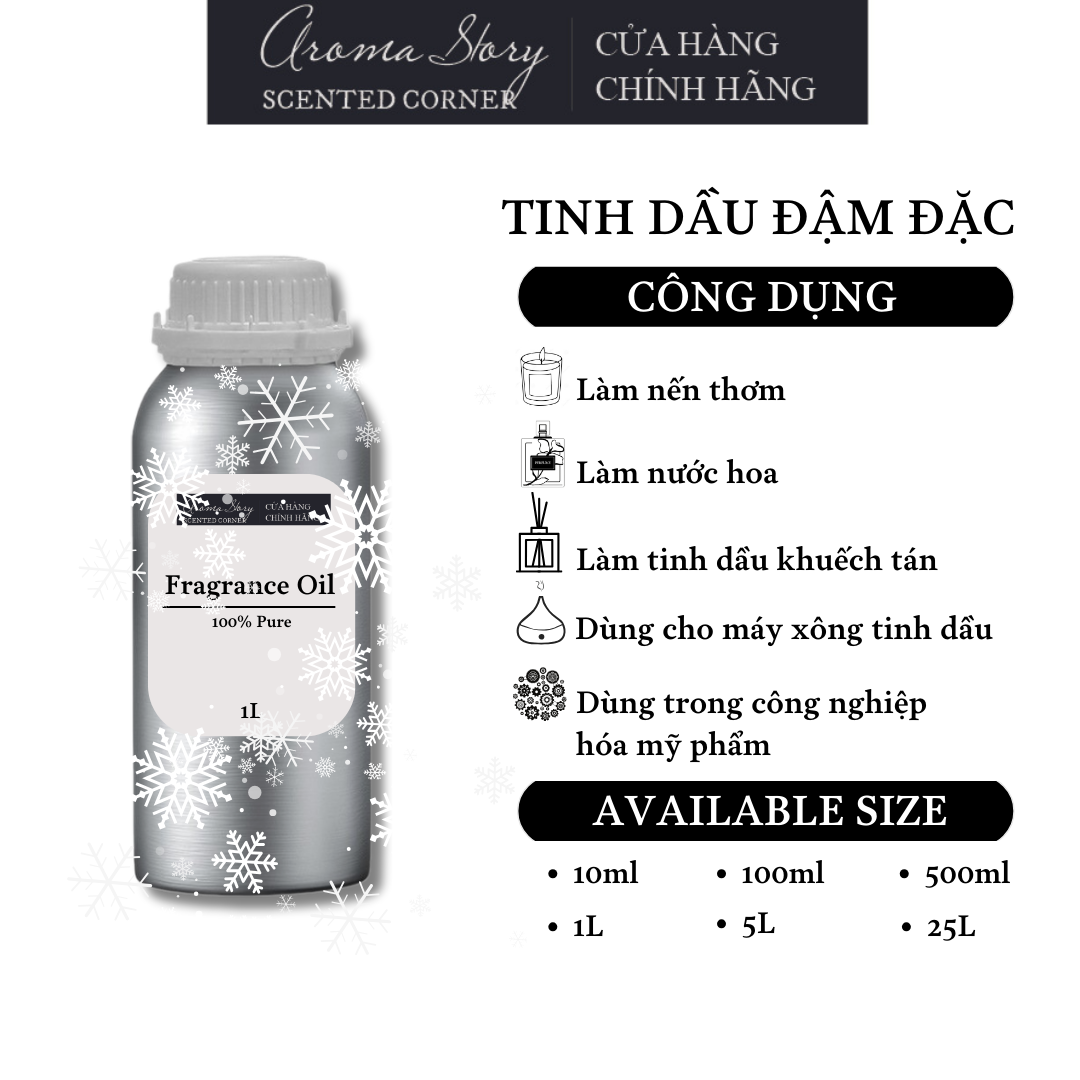 Tinh Dầu Đậm Đặc Aroma Story Hương Hoa Tuyết (Snow Crystal) - Dùng Để Làm Nến Thơm, Nước Hoa, Tinh Dầu Khuếch Tán