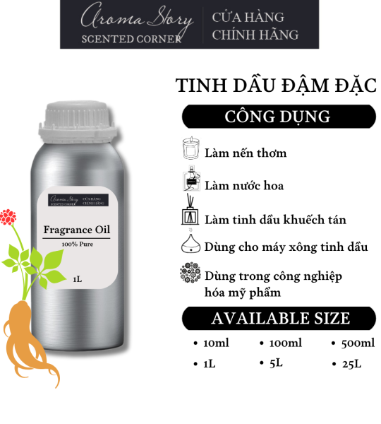 Tinh Dầu Đậm Đặc Aroma Story Hương Hồng Sâm(GINSENG)- Dùng Để Làm Nến Thơm, Nước Hoa, Tinh Dầu Khuếch Tán, Máy Xông