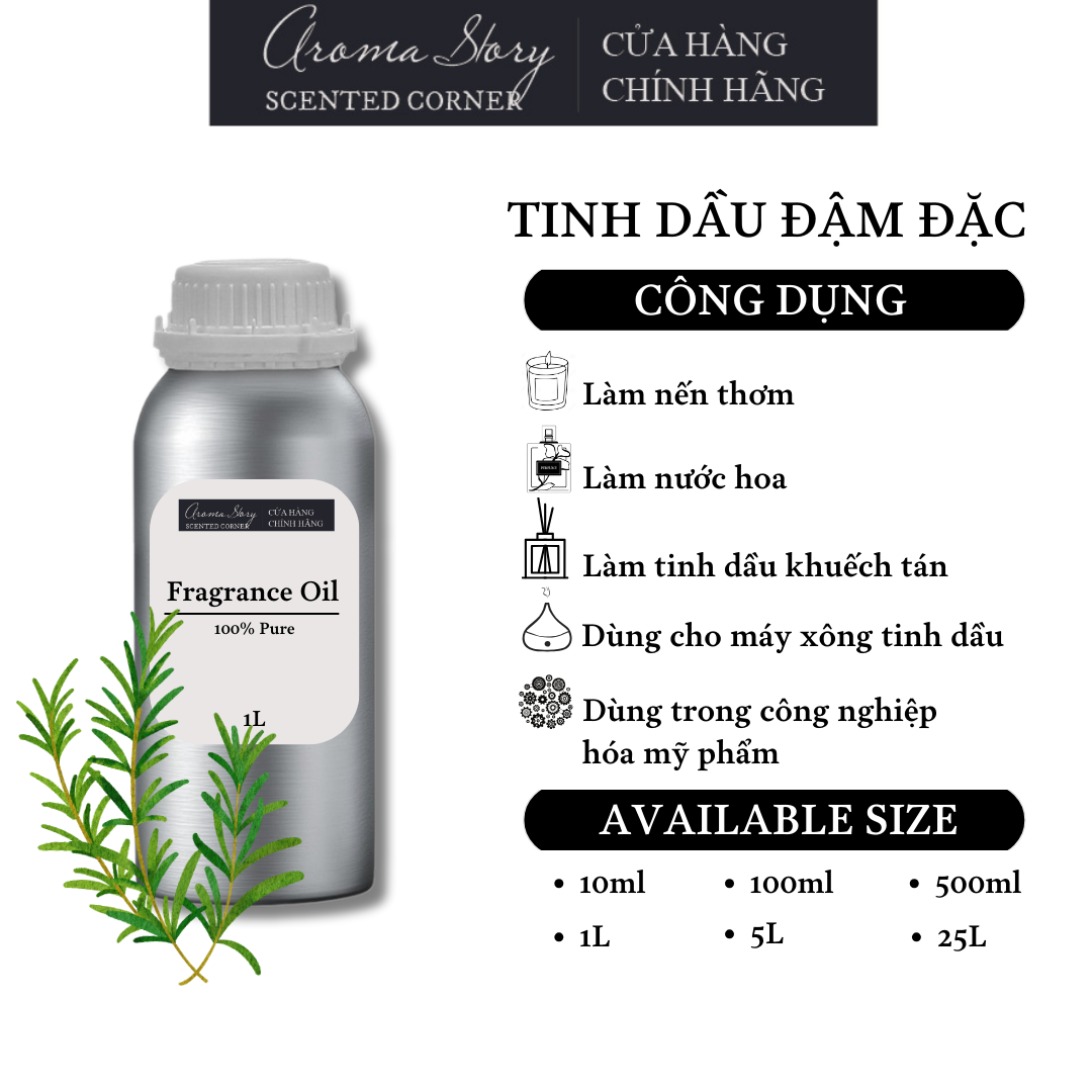 Tinh Dầu Đậm Đặc Aroma Story Hương Thảo (Rosemary) - Dùng Để Làm Nến Thơm, Nước Hoa, Tinh Dầu Khuếch Tán, Máy Xông