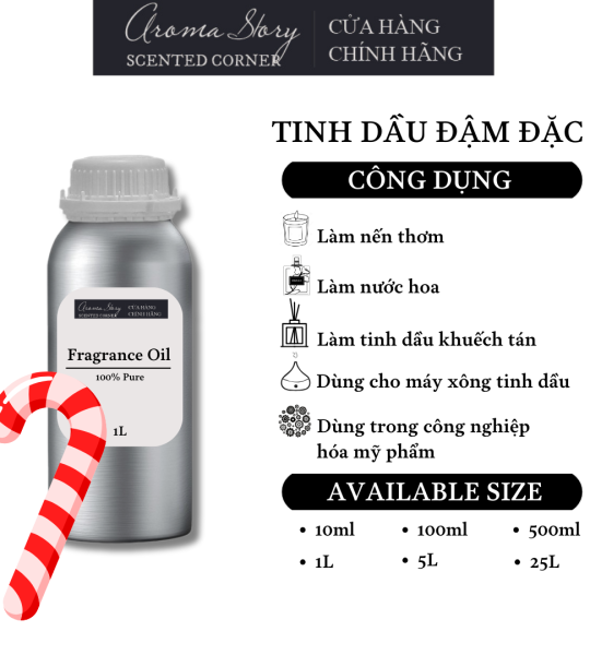 Tinh Dầu Đậm Đặc Aroma Story Hương Kẹo Gậy (CANDYCANE) - Dùng Để Làm Nến Thơm, Nước Hoa, Tinh Dầu Khuếch Tán, Máy Xông