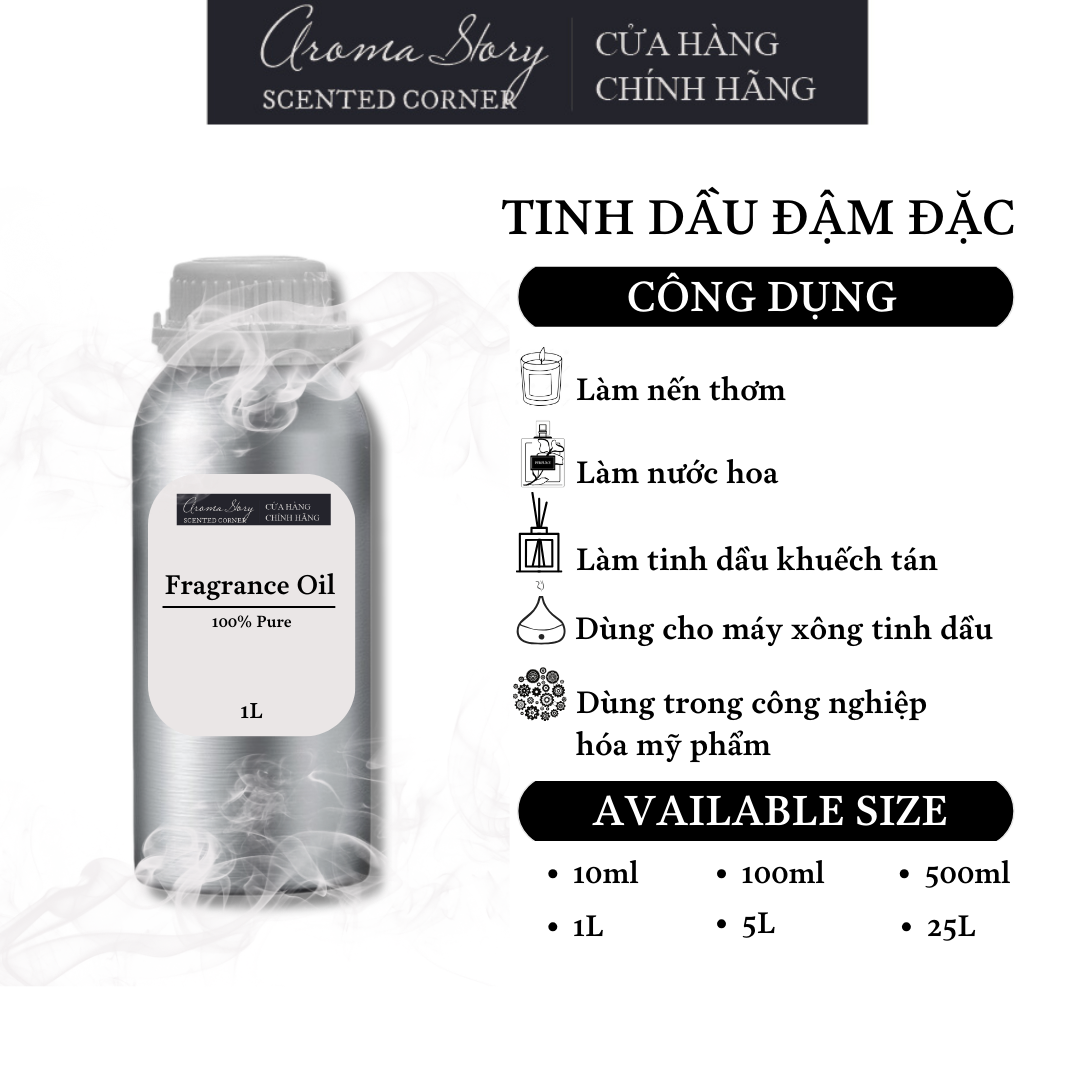 Tinh Dầu Đậm Đặc Aroma Story Hương Khói (Smoke)- Dùng Để Làm Nến Thơm, Nước Hoa, Tinh Dầu Khuếch Tán, Máy Xông Tinh Dầu