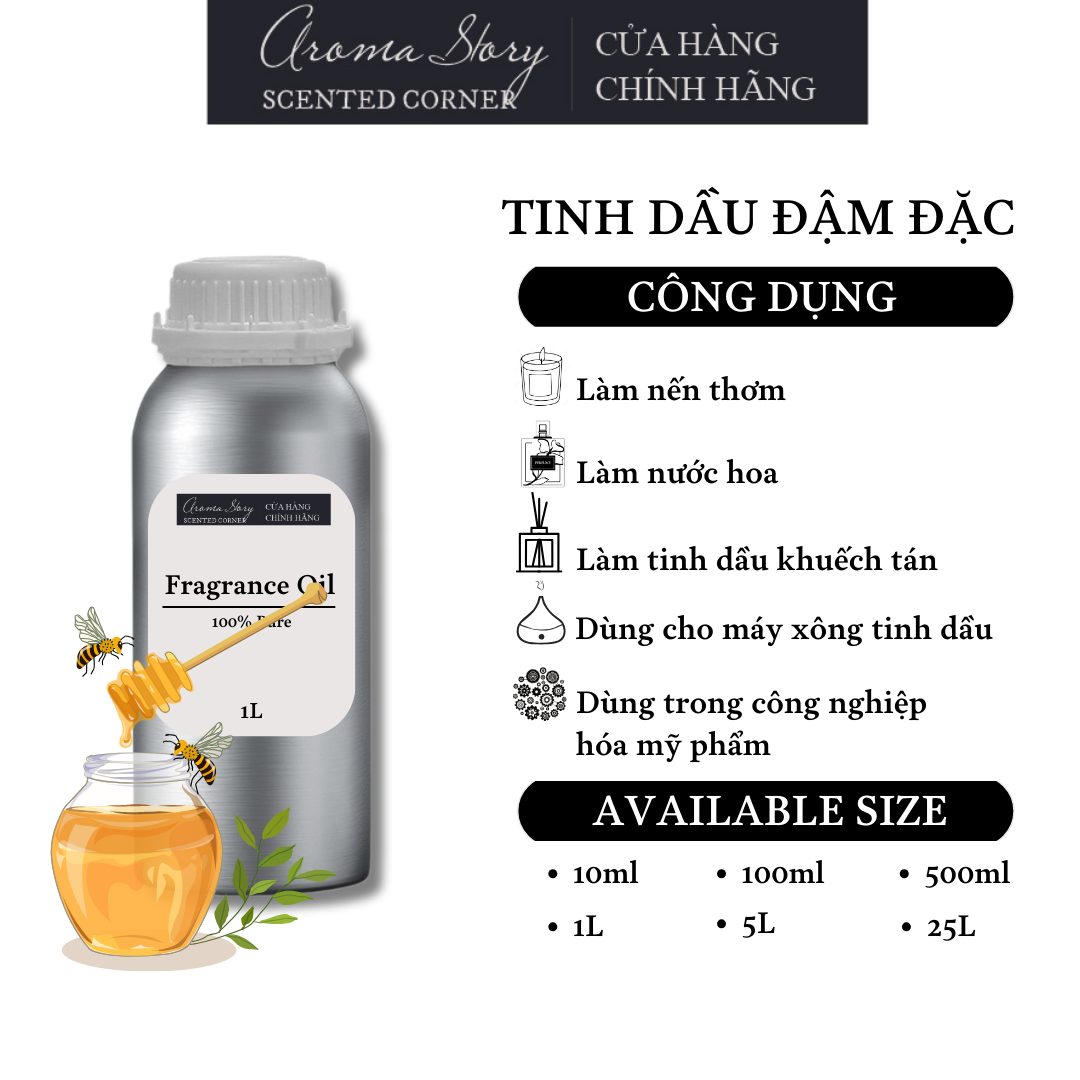 Tinh Dầu Đậm Đặc Aroma Story Mật Ong (HoneyComb) - Dùng Để Làm Nến Thơm, Nước Hoa, Tinh Dầu Khuếch Tán, Máy Xông