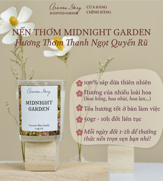 Nến Thơm Mini Hương Khu Vườn Hoa Midnight Garden Aroma Story Size 50g