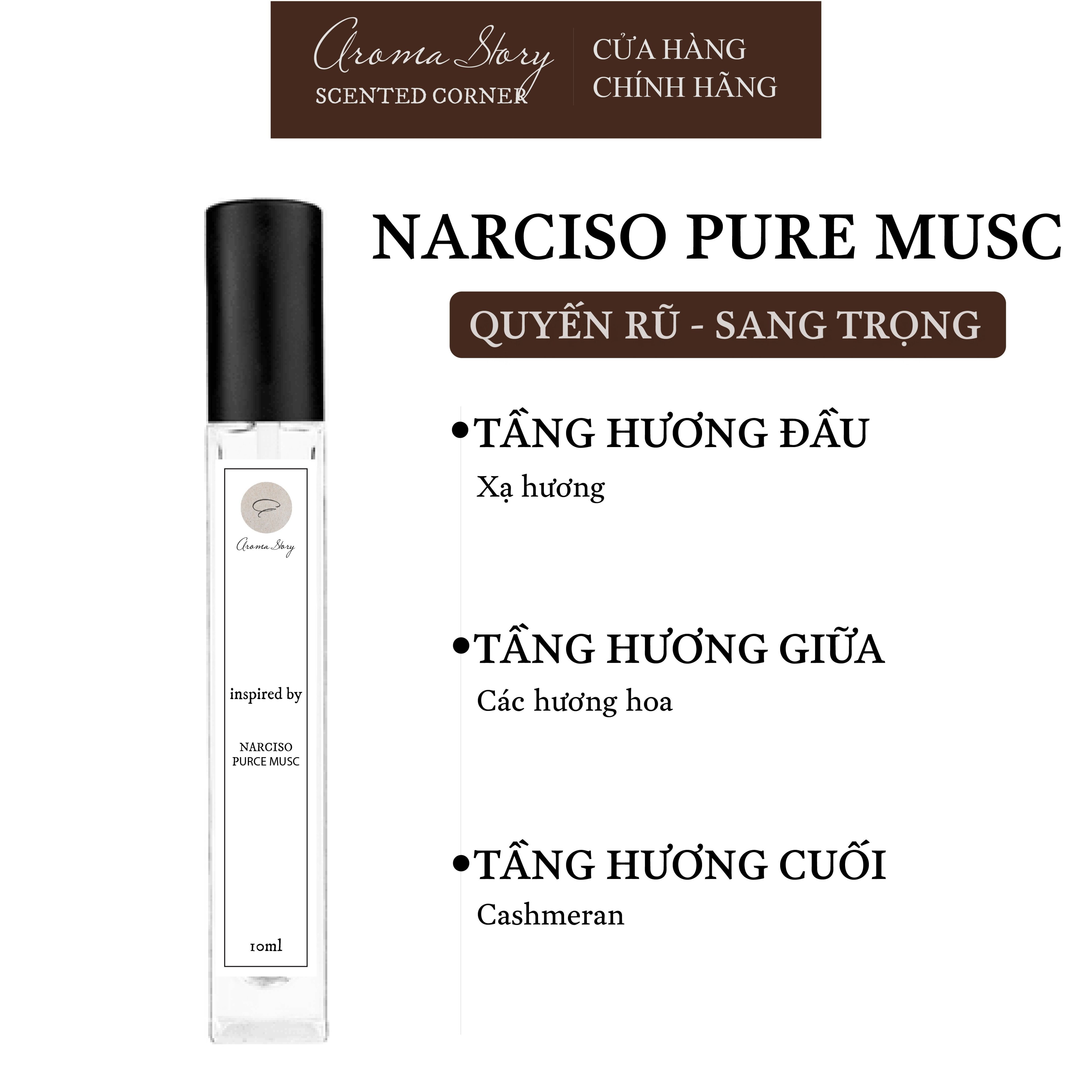 Nước Hoa Nữ Narciso Pure Musc EDP Aroma Story Size 10ml/50ml