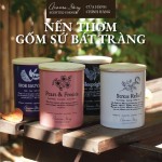 Nến Thơm Cốc Gốm Sứ Bát Tràng Hương Trầm Hương & Hoa Linh Lan Sleeptight Aroma Story Size 250g