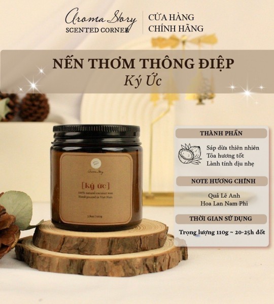 Nến Thơm Cốc Thủy Tinh Hương Lê Anh & Hoa Lan Nam Phi "Ký Ức" Aroma Story 100g