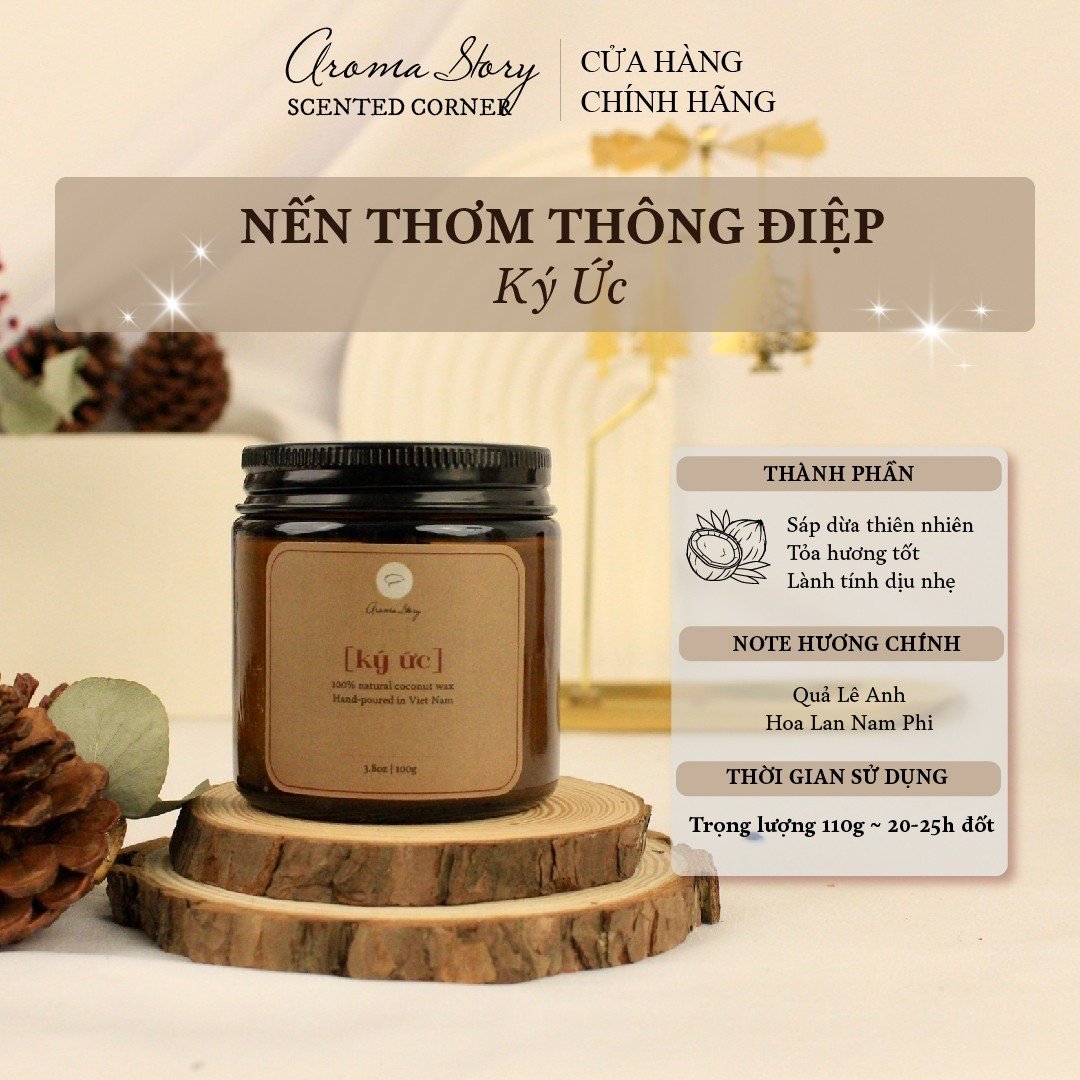 [6 Hương] BST Nến Thơm Thông Điệp Cảm Xúc Nhiều Hương Thơm Aroma Story 100g