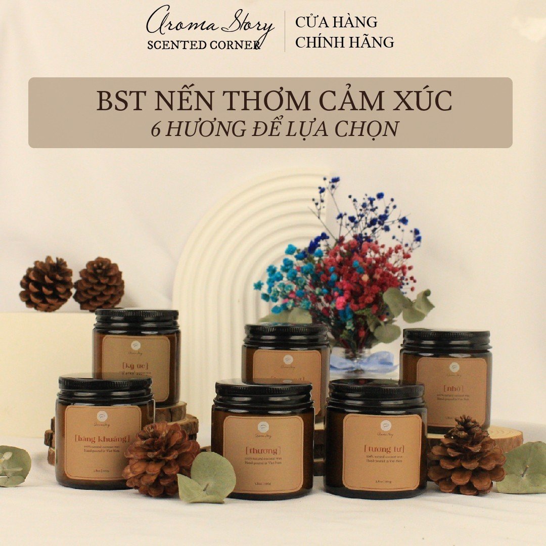 [6 Hương] BST Nến Thơm Thông Điệp Cảm Xúc Nhiều Hương Thơm Aroma Story 100g