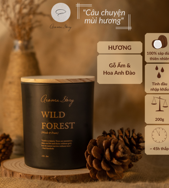 [4 Hương] BST Nến Thơm Cốc Thủy Tinh Nắp Gỗ Nhiều Hương Thơm Aroma Story 200g