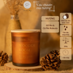 Nến Thơm Cốc Thủy Tinh Hương Cà Phê Robusta & Gỗ Ấm Wooden Room Aroma Story 200g