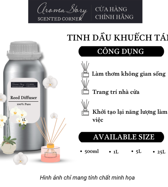 Tinh Dầu Khuếch Tán Giá Lít Aroma Story Hương Hoa Ngọc Lan Trắng - Dùng Để Thơm Phòng, Làm Sạch Không Gian Sống