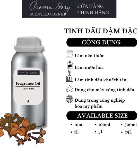 Tinh Dầu Đậm Đặc Aroma Story Hương Nụ Đinh Hương - Dùng Để Làm Nến Thơm, Nước Hoa, Tinh Dầu Khuếch Tán, Máy Xông