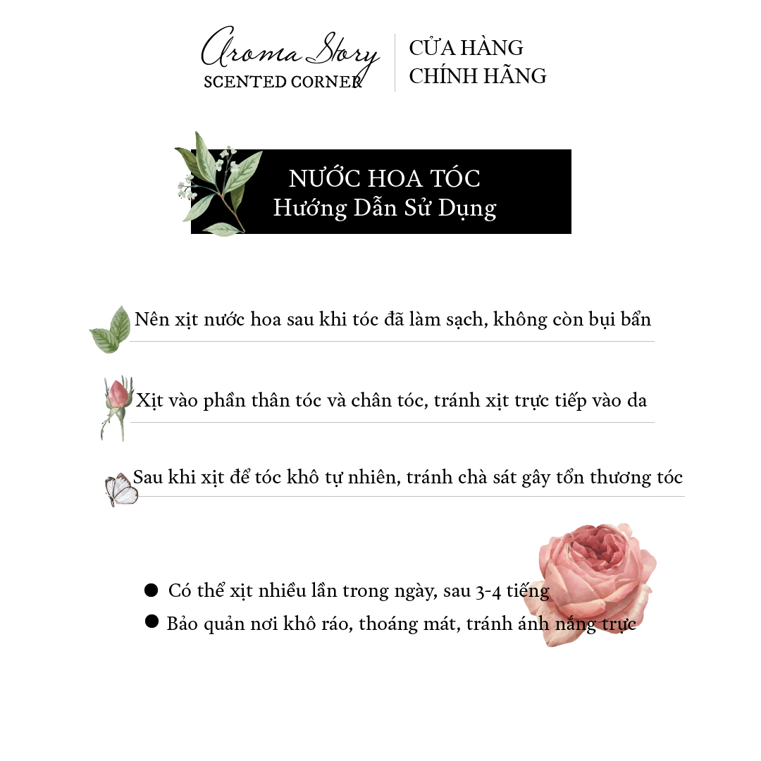 Nước Hoa Tóc Hương Nước Hoa Nổi Tiếng Miss Dior Aroma Story 10ml/100ml