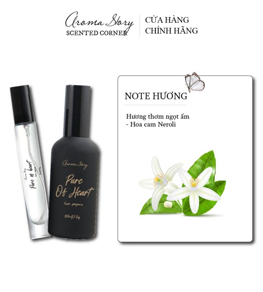 Nước Hoa Tóc Hương Hoa Hoa Quýt Nhật Pure of Heart Aroma Story 10ml/100ml