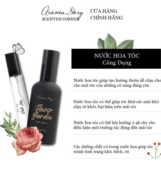 Nước Hoa Tóc Hương Trà Trắng & Trái Sung White Tea & Fig Aroma Story 10ml/100ml