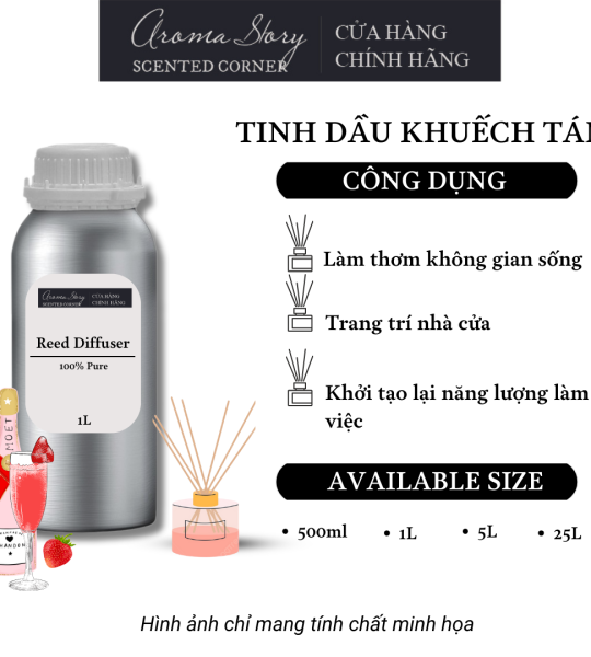 Tinh Dầu Khuếch Tán Giá Lít Aroma Story Hương Rượu Dâu (Strawberry Champange) - Dùng Để Làm Thơm Phòng, Không Gian Sống