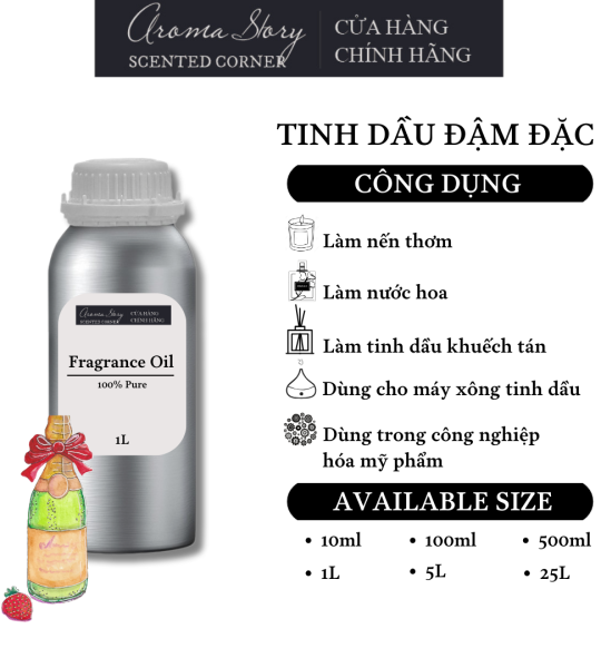 Tinh Dầu Đậm Đặc Aroma Story Hương Rượu Dâu (Strawberry Champange) - Dùng Để Làm Nến Thơm, Nước Hoa, Tinh Dầu Khuếch Tán